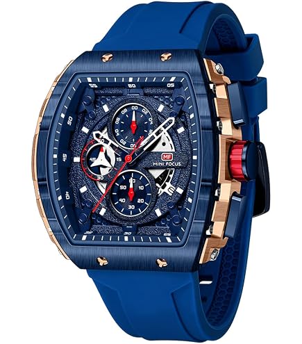 Amazon.com: MF MINI FOCUS Men Watch Unique Tonneau Casual Wrist